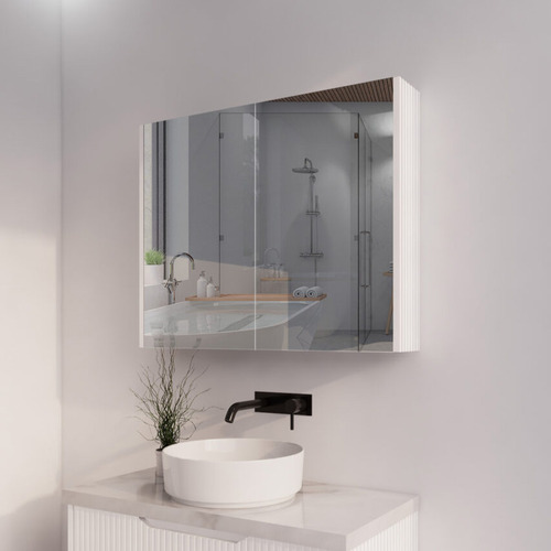 Hyacinth 900mm Fluted Mirrored Shaving Cabinet