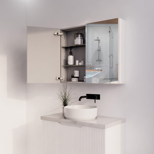 Hyacinth 900mm Fluted Mirrored Shaving Cabinet