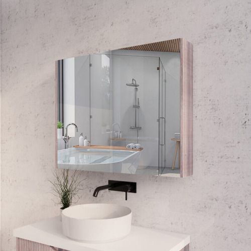 Sinclair Bathware Dustin 900mm Fluted Mirrored Shaving Cabinet with ...