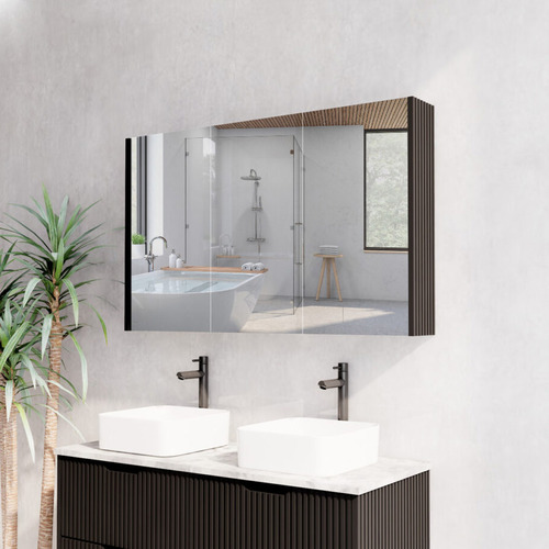 Hyacinth 1200mm Fluted Mirrored Shaving Cabinet