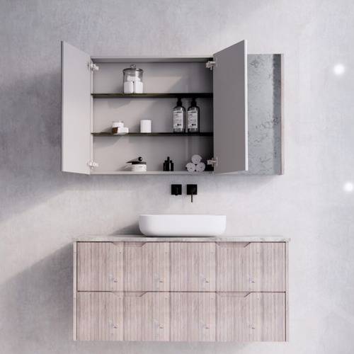 Hyacinth 1200mm Fluted Mirrored Shaving Cabinet