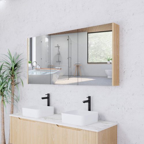 Hyacinth 1500mm Fluted Mirrored Shaving Cabinet