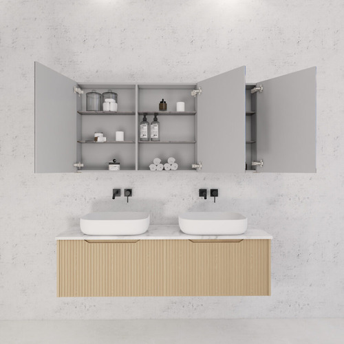 Hyacinth 1500mm Fluted Mirrored Shaving Cabinet