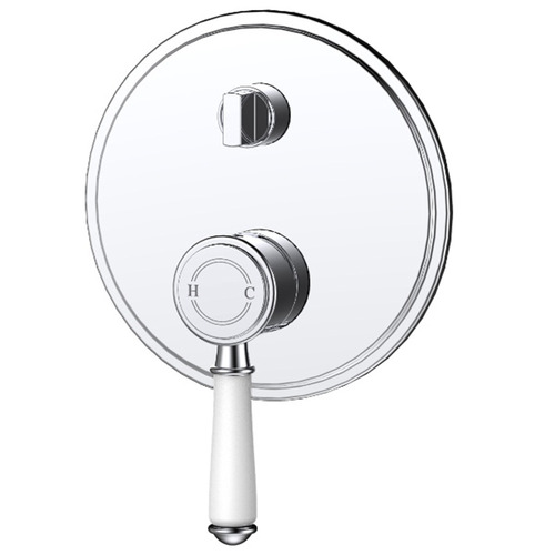 Prime Wall Mixer with Diverter Trim Kit with Ceramic Handle