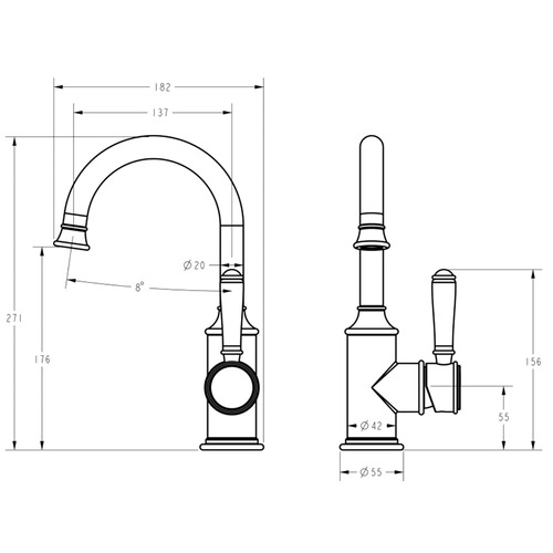 Prime Gooseneck Basin Mixer