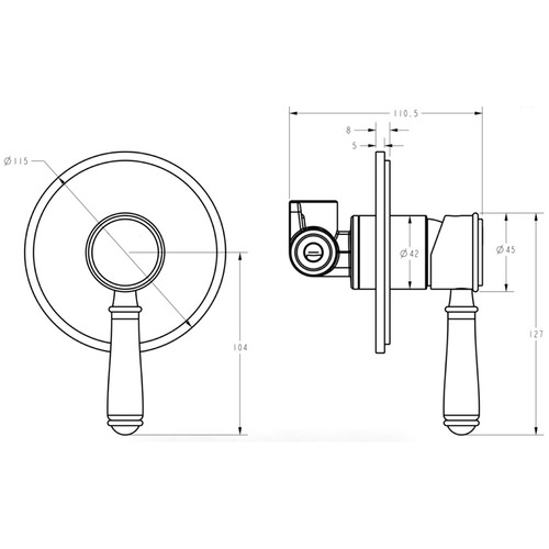 Prime Shower/Bath Wall Mixer Trim Kit with Ceramic Handle