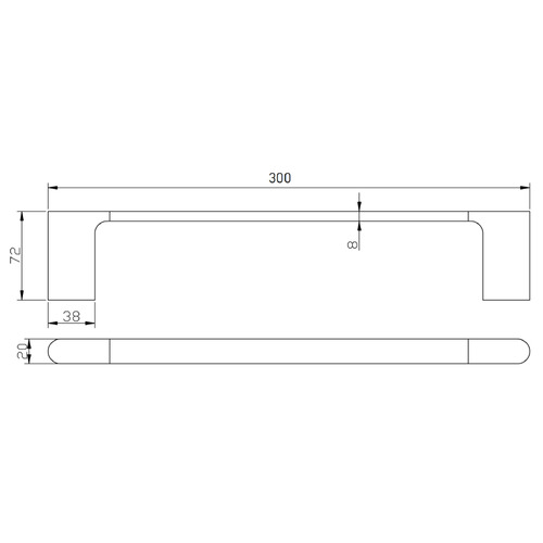 Cora 300mm Chrome Single Towel Rail