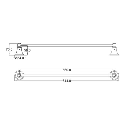 Ikon Single Towel Rail
