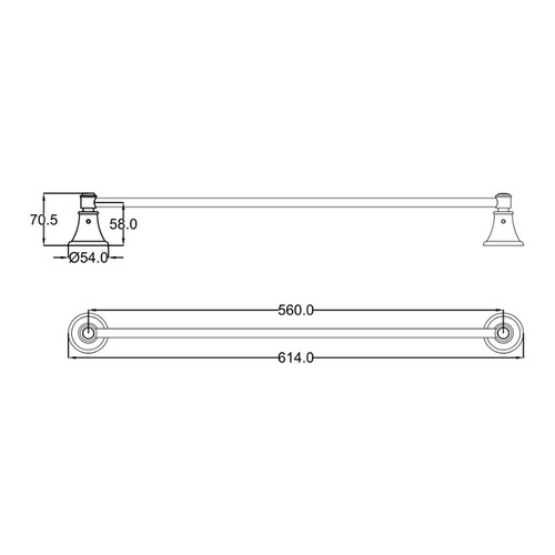 Ikon Single Towel Rail