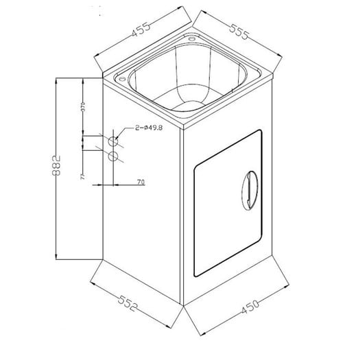 Saffron 450Mm Stainless Steel Laundry Tub