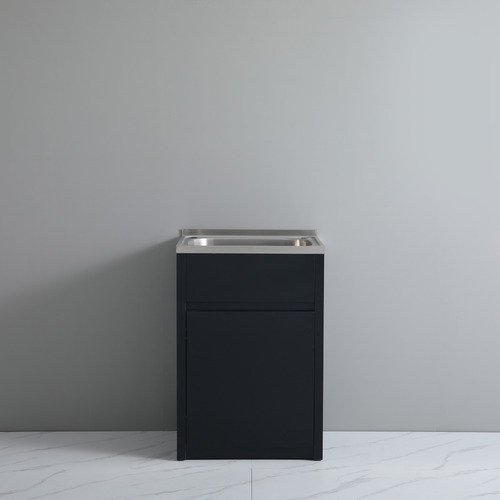 Octavia 600Mm Matte Black Laundry Tab