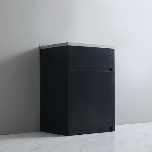 Octavia 600Mm Matte Black Laundry Tab