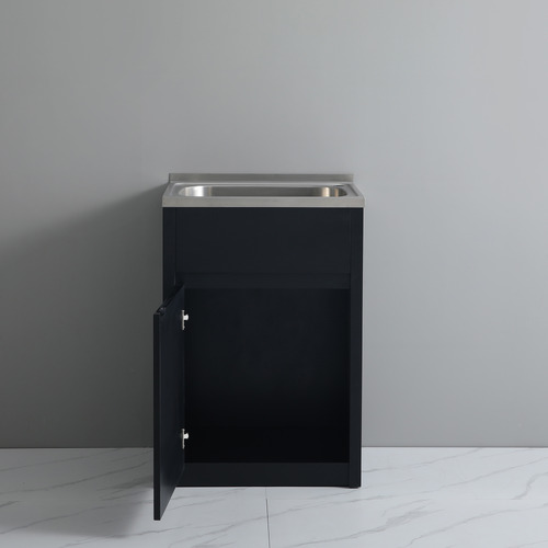 Octavia 600Mm Matte Black Laundry Tab