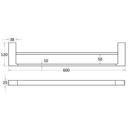 Eckig Double Towel Rail