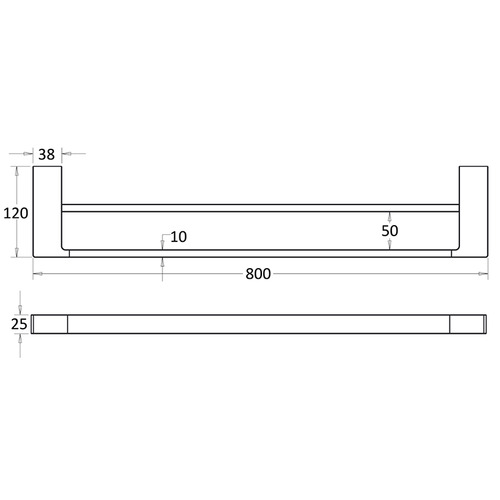 Eckig Double Towel Rail