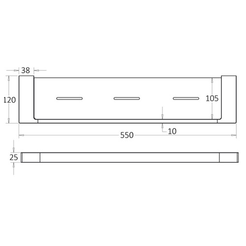 Eckig Shower Shelf