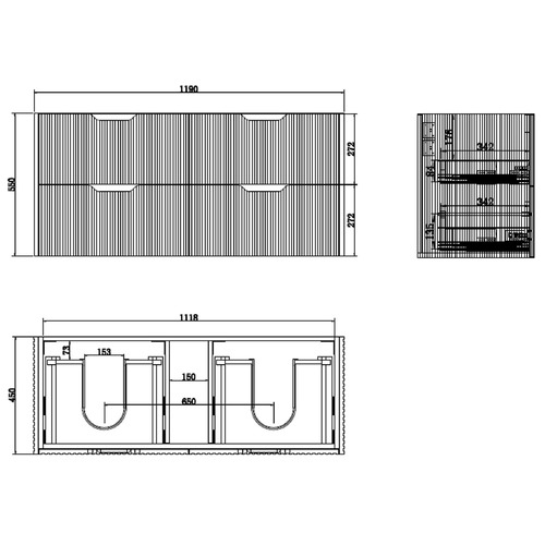 Plaga 1200mm Wall Hung Double Vanity