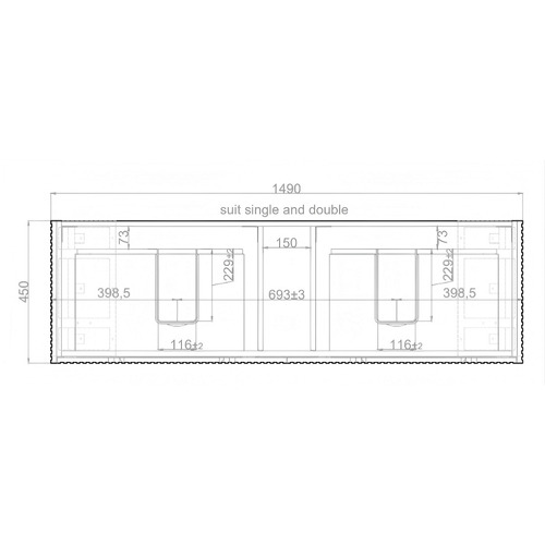 Plaga 1500mm Freestanding Single Vanity