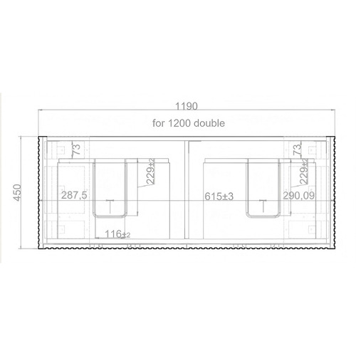 Plaga 1200mm Wall Hung Double Vanity