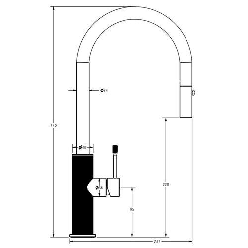 Trent Gooseneck Pull-Out Kitchen Sink Mixer