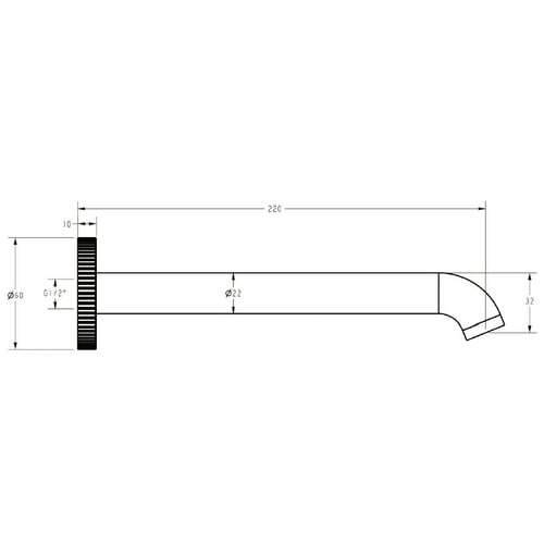 Trent 220mm Bath Spout