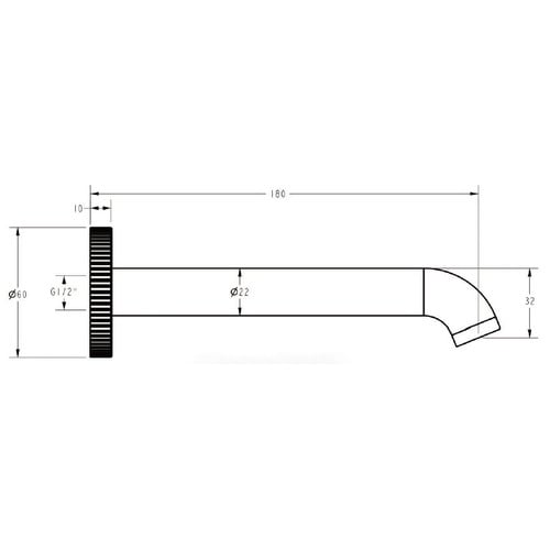 Trent 180mm Bath Spout