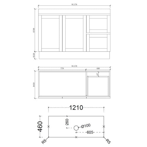 Stefania 1200mm Matte White Freestanding Single Vanity with Stone Countertop