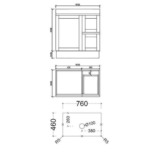 Stefania 750mm Matte White Freestanding Single Vanity with Stone Countertop