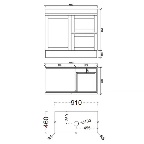 Stefania 900mm Matte White Freestanding Single Vanity with Stone Countertop