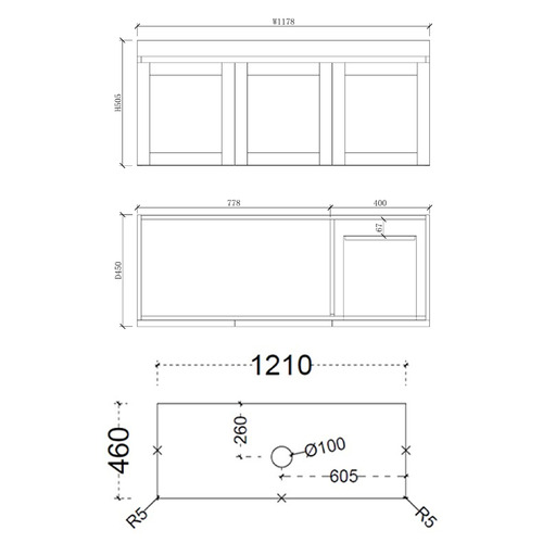 Stefania 1200mm Matte White Wall Hung Single Vanity with Stone Countertop