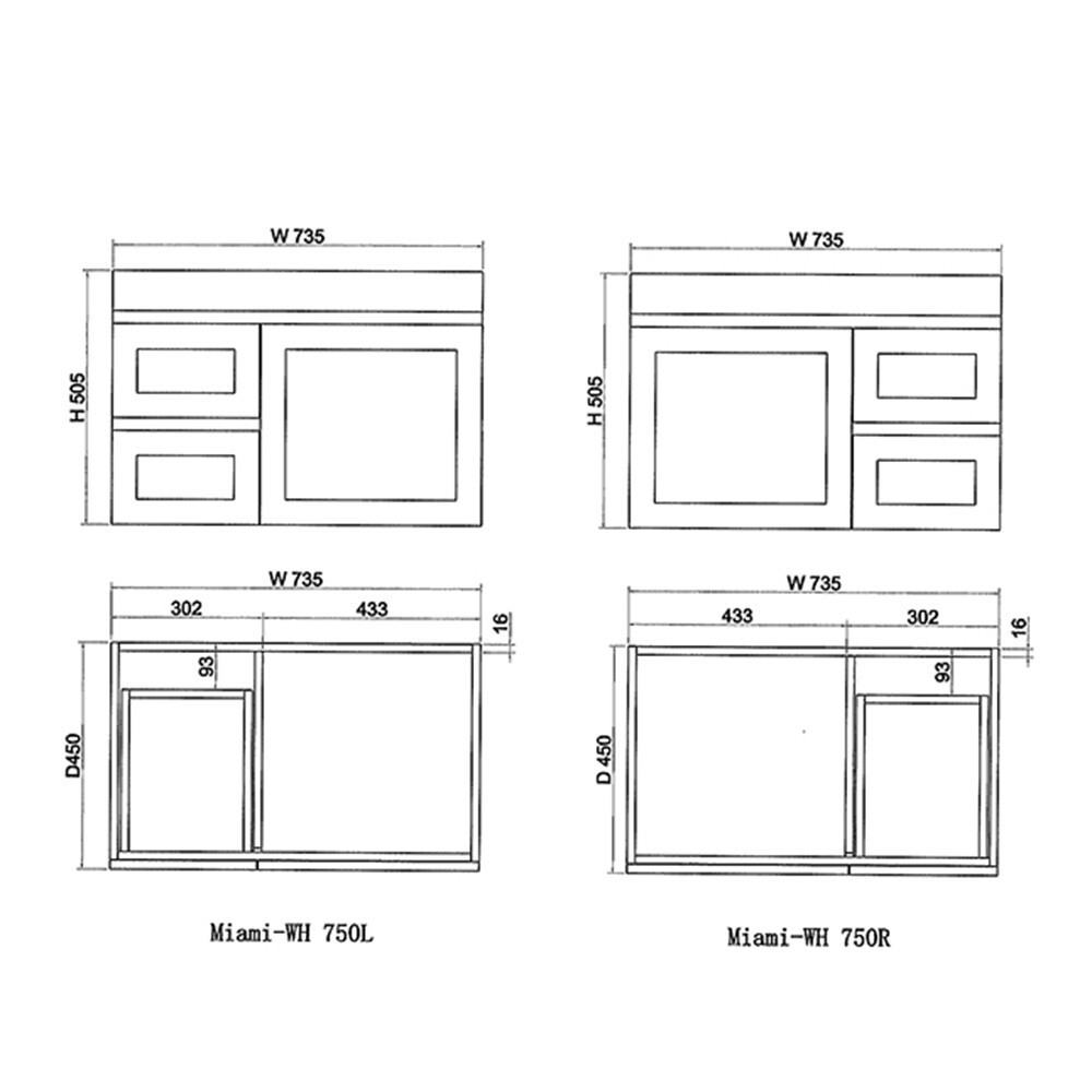 Stefania 750mm Matte White Wall Hung Single Vanity with Stone Countertop