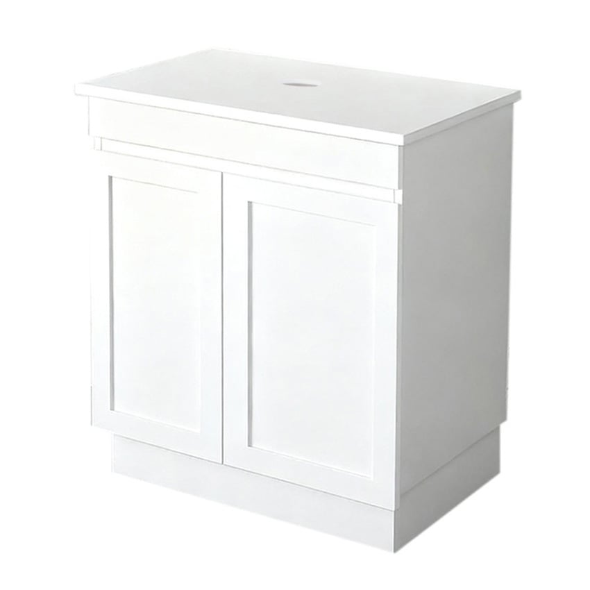 Stefania 600mm Matte White Freestanding Single Vanity with Stone Countertop