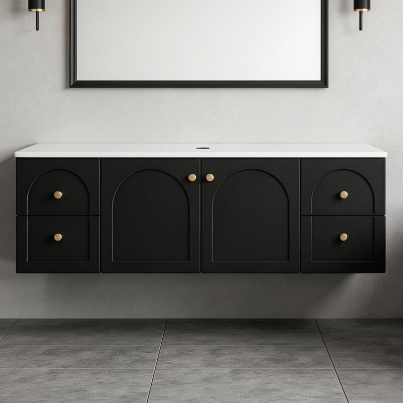 Stevie 1500mm Wall Hung Single Vanity with Stone Countertop