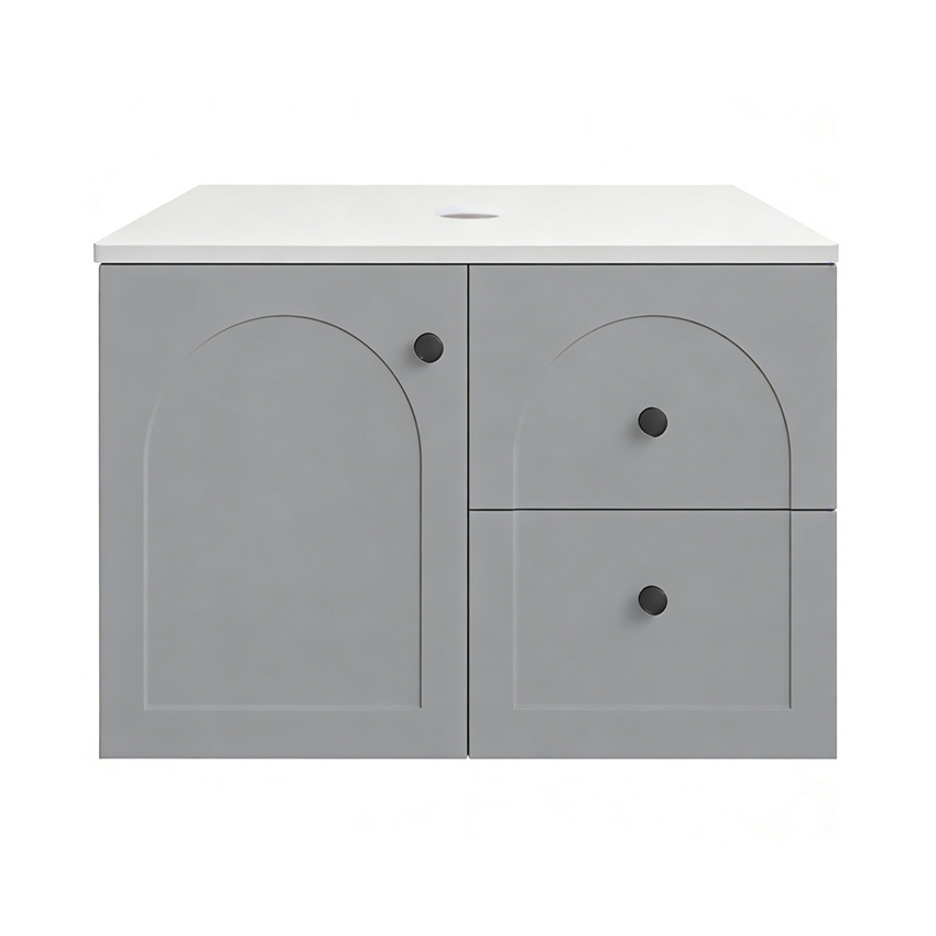 Stevie 750mm Right Wall Hung Single Vanity with Stone Countertop