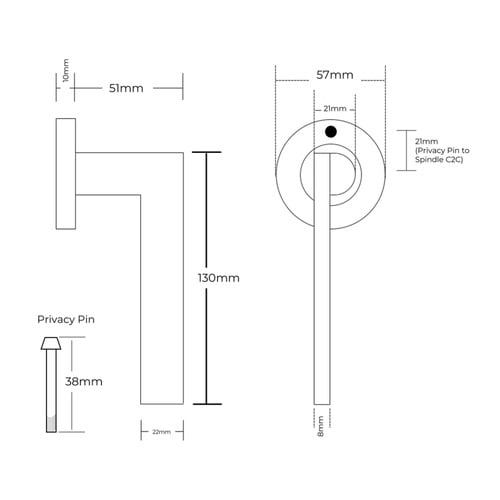 Hamilton Privacy Door Handle