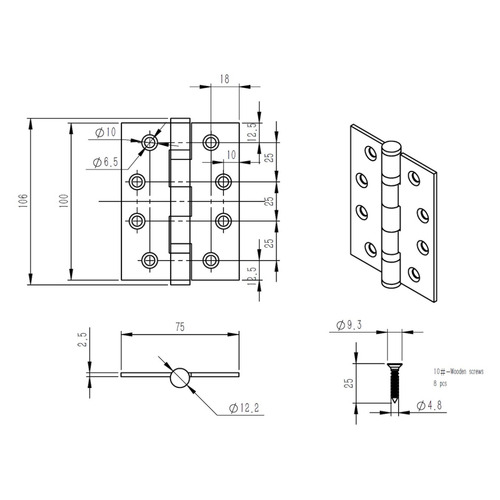 Stainless Steel Ball Bearing Hinges