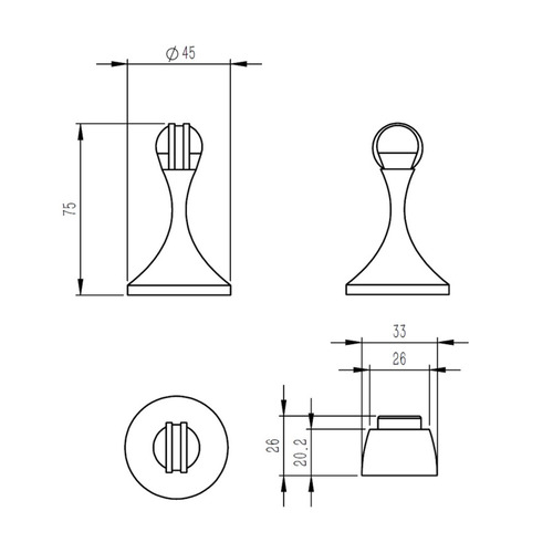 Stainless Steel Magnetic Door Stop