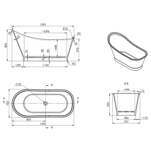 Placido Marble Bath Tub