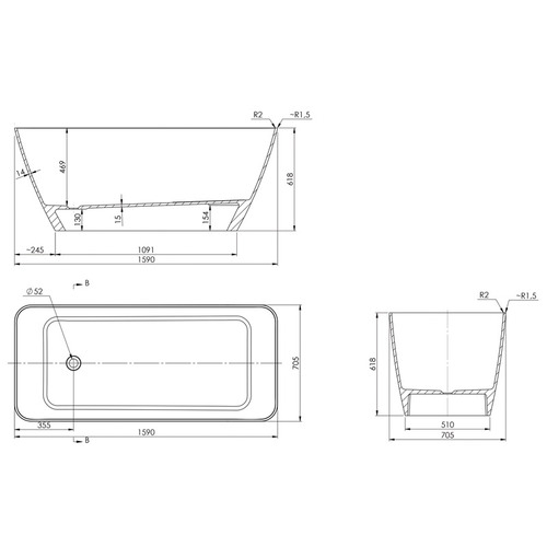 Utopia Marble Bath Tub