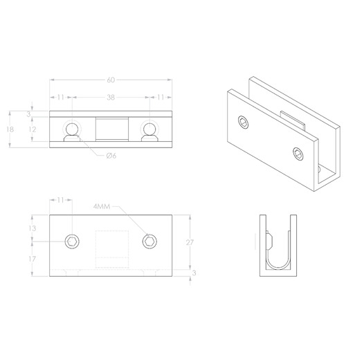 Stainless Steel Shower Screen Bracket | Temple & Webster