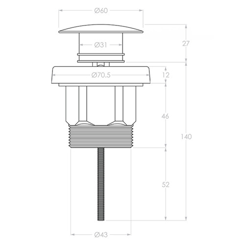 Stainless Steel Universal Pop Up Waste Plug Temple Webster