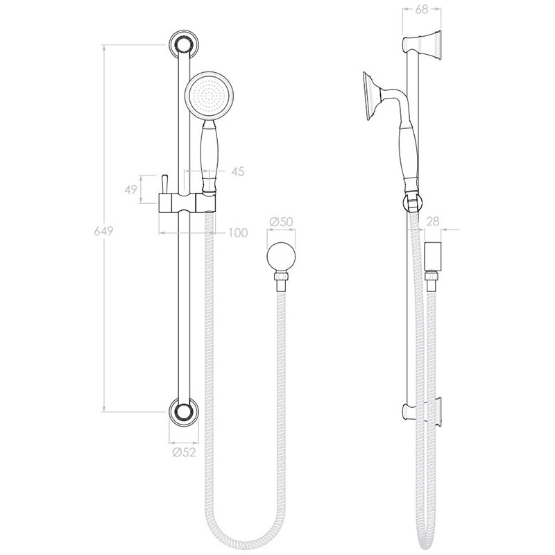 Eternal Round Rail Shower