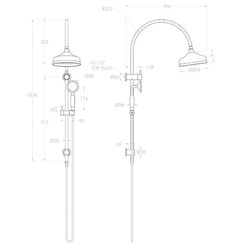 Eternal Gooseneck Twin Shower
