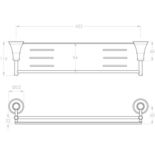 Eternal Brass & Steel Bathroom Shelf