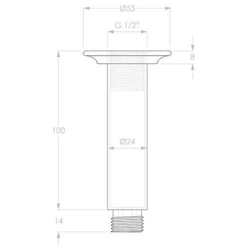 Eternal 100mm Ceiling Shower Arm The Build by Temple & ster