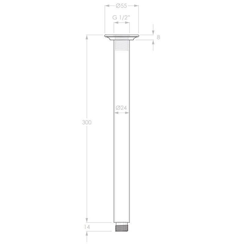 Eternal 300mm Ceiling Shower Arm