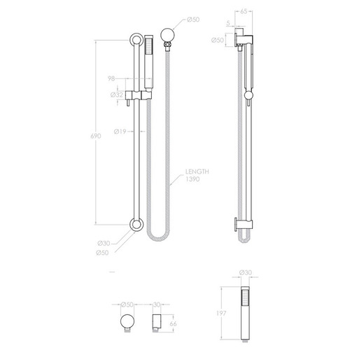 Soul Slimline Rail Shower