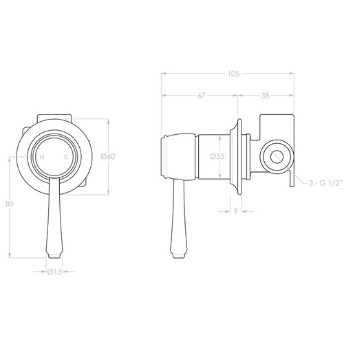 Eternal Shower Wall Mixer