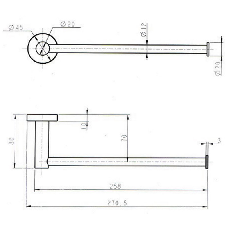 Bloom 271mm Hand Towel Rail