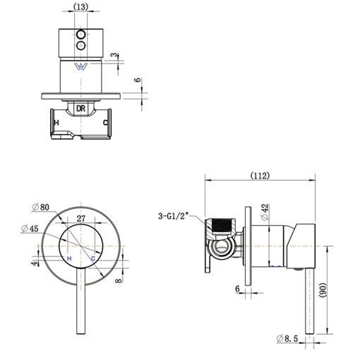 Bloom Shower Wall Mixer